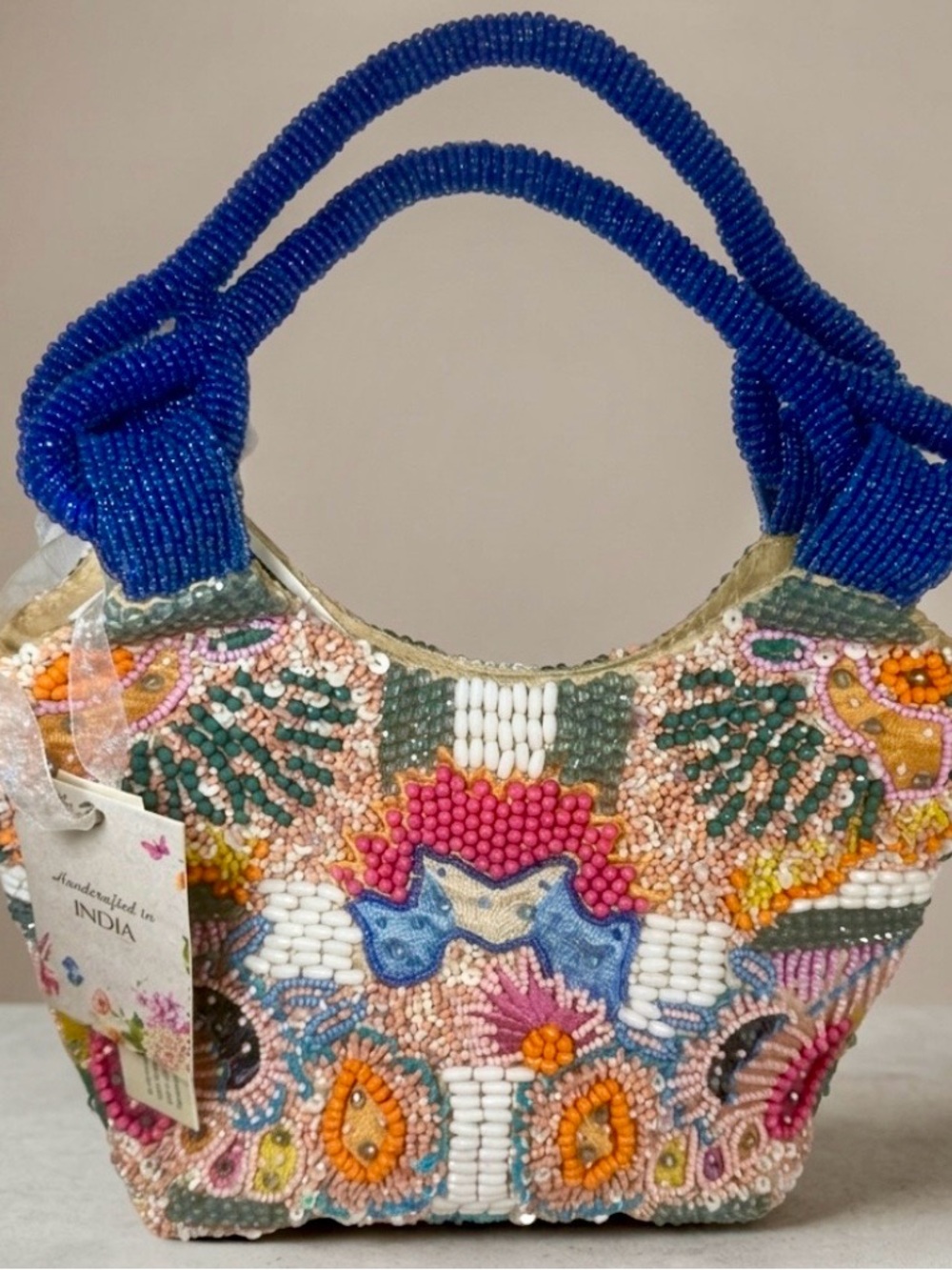 Colorful Coral Beaded Bag VIRAL NWT